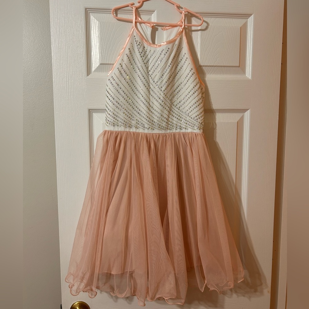 Speechless Light Pink and White Formal Kids Dress